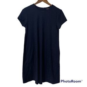 J. McLaughlin Navy Blue Textured Short Sleeve Dress Women’s Size Small